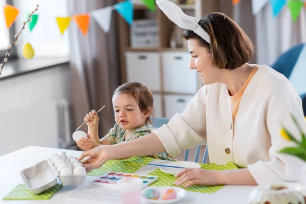 Holidays Family People Concept Happy Mother Little Baby Daughter Coloring — Foto Stock