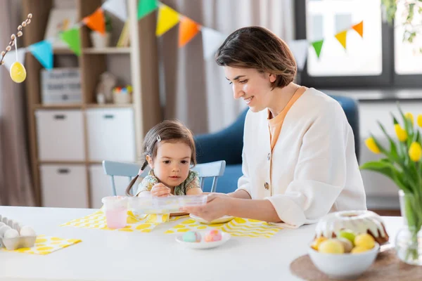 Holidays Family People Concept Happy Mother Little Baby Daughter Coloring — Stock Photo, Image