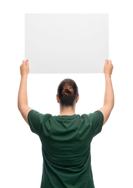 Feminism Human Rights Concept Woman Poster Protesting Demonstration White Background — Foto de Stock