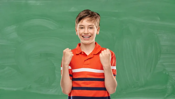 Education School People Concept Portrait Happy Smiling Student Boy Red — Fotografia de Stock