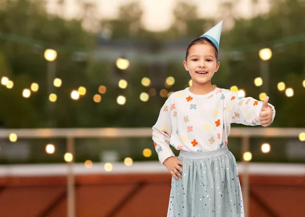 Birthday Childhood People Concept Portrait Smiling Little Girl Dress Party — Foto Stock