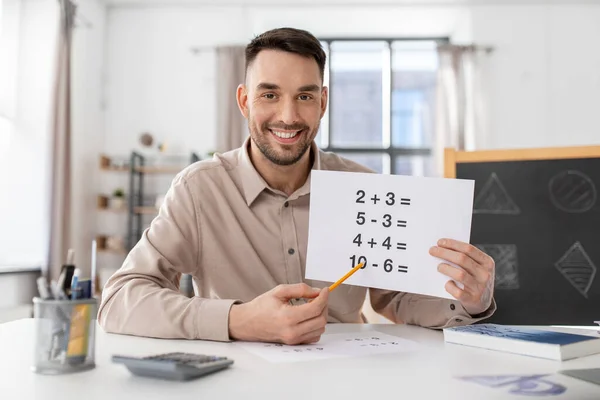 Distance Education Primary School Remote Job Concept Happy Smiling Male — Stock Photo, Image