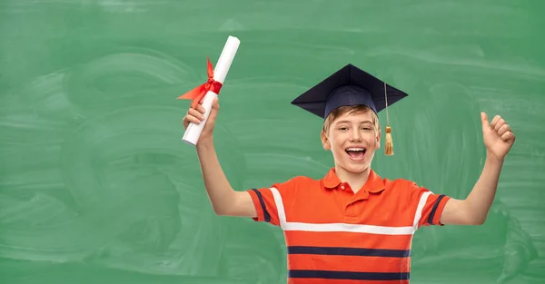 School Education Graduation Concept Portrait Happy Smiling Graduate Student Boy — Zdjęcie stockowe
