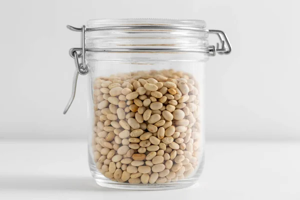 Food Healthy Eating Diet Concept Jar Dried Peas White Background — Stok Foto