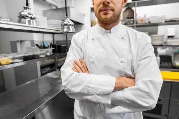 Restaurant Business Profession People Concept Close Male Chef Crossed Arms — ストック写真