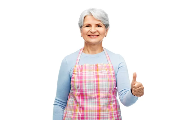 Кулинарные Кулинарные Пожилые Люди Концепция Портрет Улыбающейся Пожилой Женщины Кухонном — стоковое фото