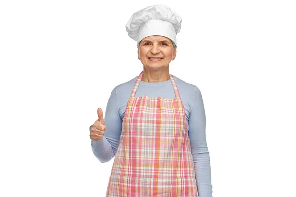 Cooking Culinary Old People Concept Portrait Smiling Senior Woman Chef — Fotografia de Stock