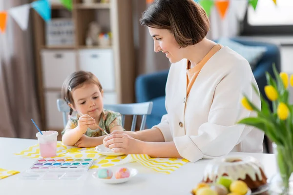 Holidays Family People Concept Happy Mother Little Baby Daughter Coloring — Foto Stock
