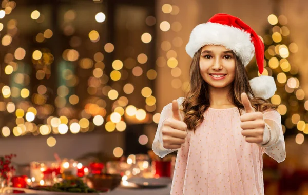 Christmas Holidays People Concept Happy Smiling Teenage Girl Santa Helper — Foto de Stock