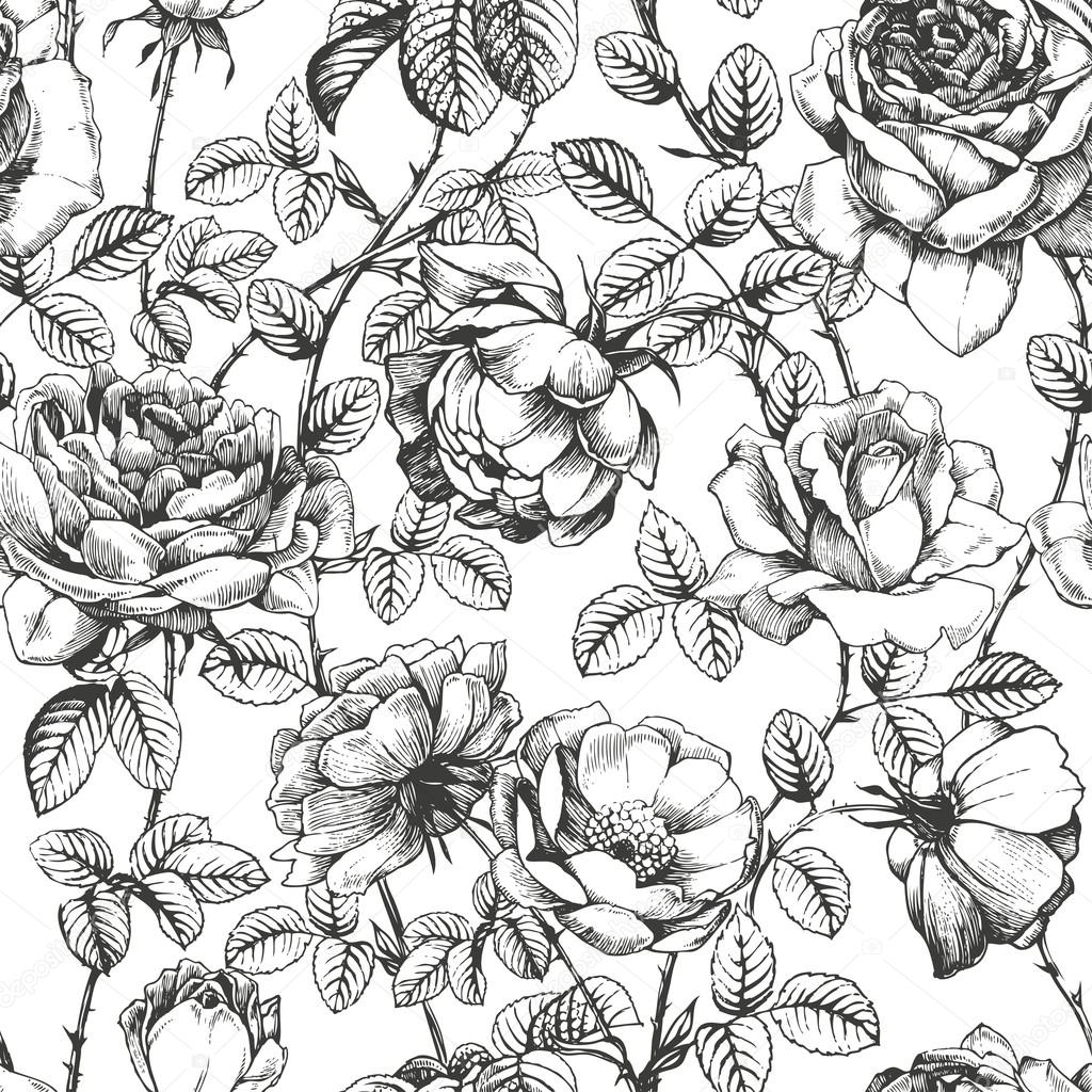 Rose pattern white