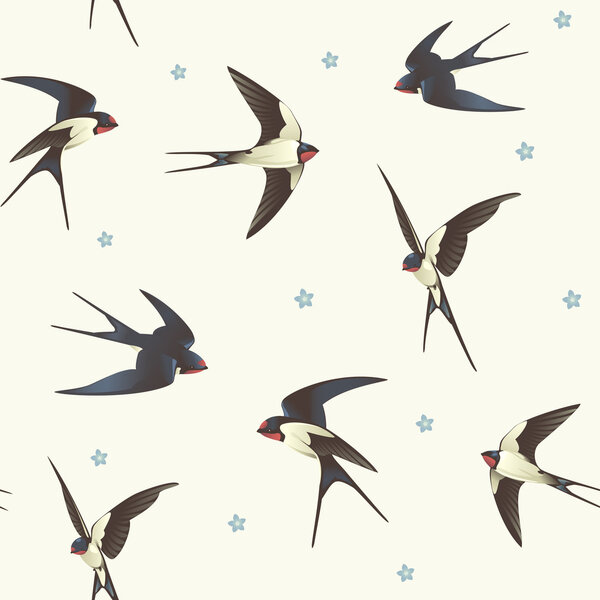 Pattern with swallows