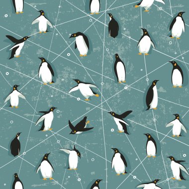 Penguin pattern clipart