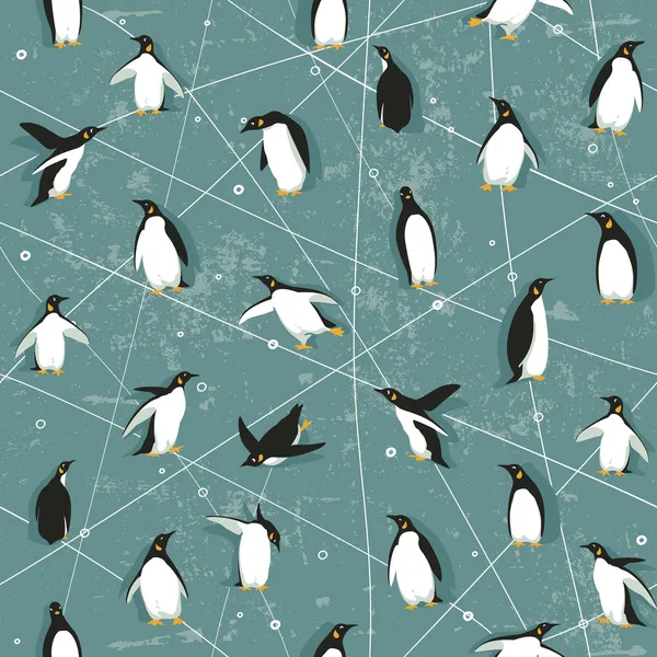 Penguin pattern — Stock Vector