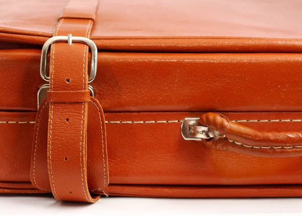 Part of the old leather suitcase — Stock Photo, Image