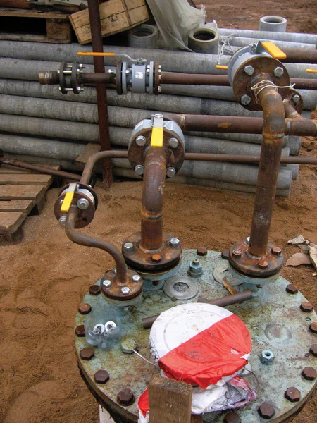 Gas stations during the installation — Stock Photo, Image