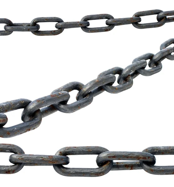 Steel chain on a white background — Stock Photo, Image