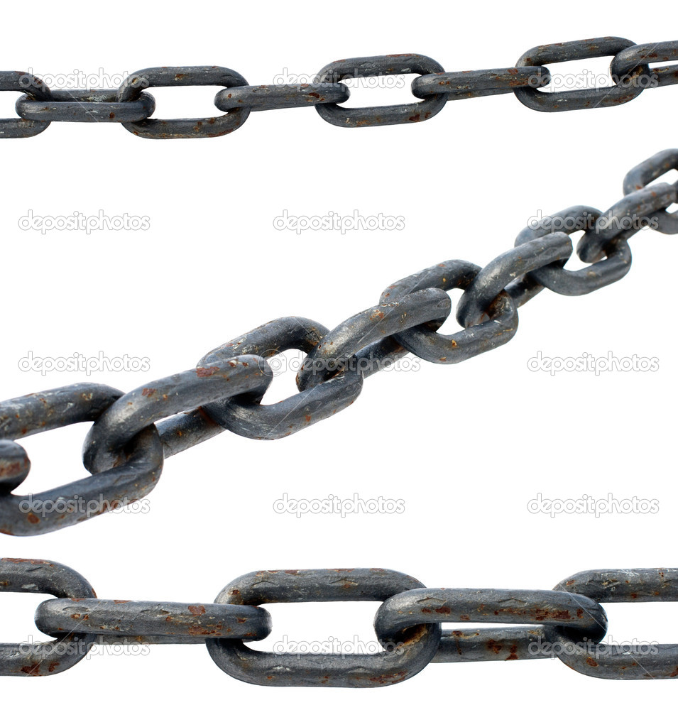 Steel chain on a white background