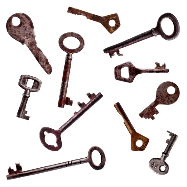 Seamless pattern with antique keys — Stock Photo, Image