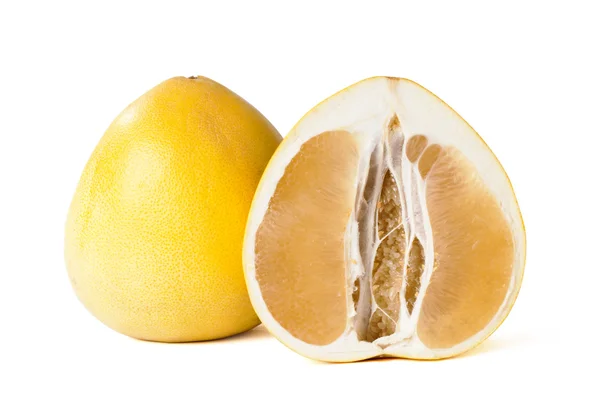 Yelow pomelo frukt på vita backgorund, — Stockfoto