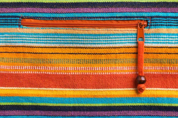 Textura de tecido colorido com zíper — Fotografia de Stock