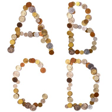 a-b-c-d alfabesi harfleri gelen paraları