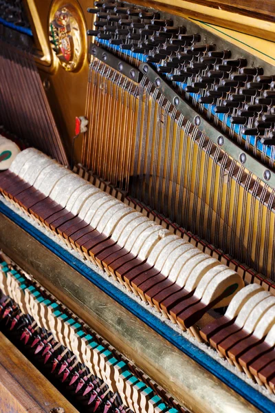 Close up of old inside element piano — Stock Photo, Image