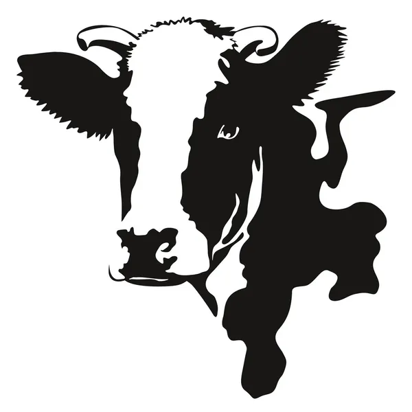 Ilustración de una cabeza de vaca — Vector de stock