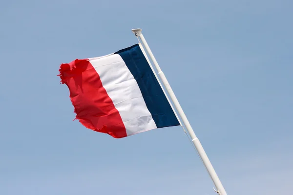 Französische Flagge auf dem Mast — Stockfoto