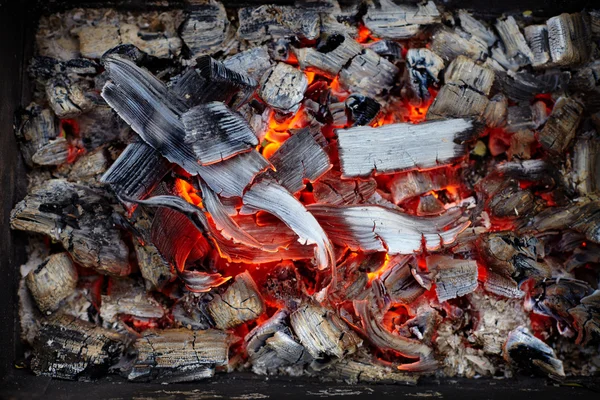 Close-up of burning charcoal — Stock Photo, Image