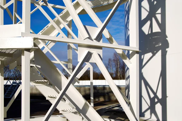 Steel industrial design. ladder, process equipment — Stock Photo, Image