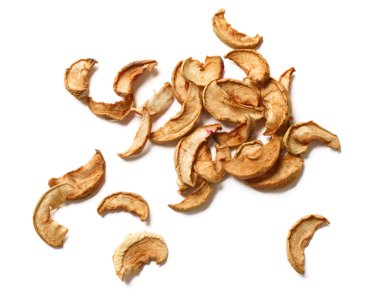 kurutulmuş elma, üzerinde beyaz izole