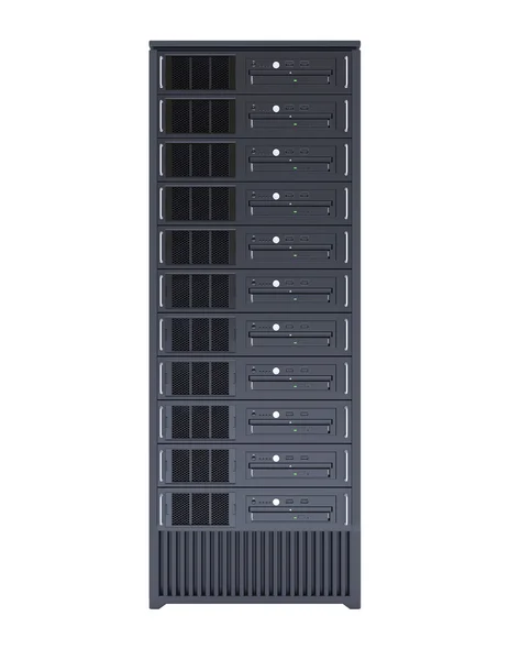 Сучасні комп'ютерні серверні ферми ізольовані на білому Ліцензійні Стокові Фото