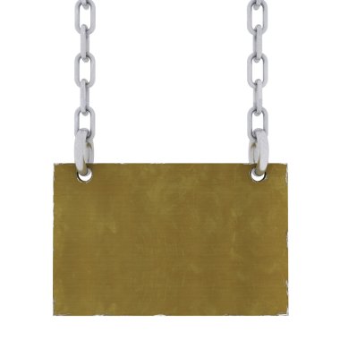 Metal Sign With Chains clipart