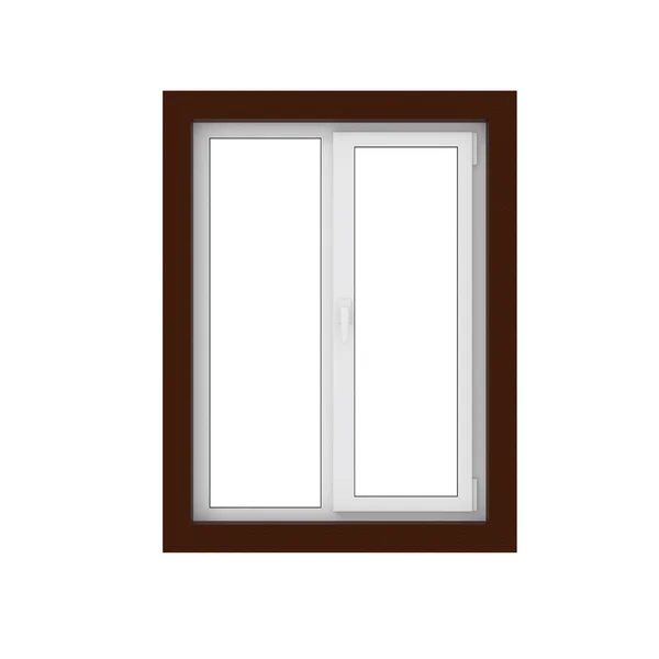 3d plastic glass window isolated on white — Stock Photo, Image