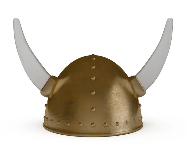 Viking miğferi beyaza izole edilmiş