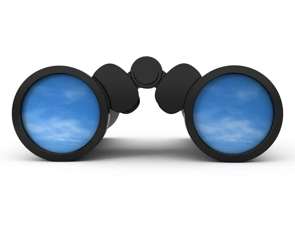 Binoculars Reflecting the Sky