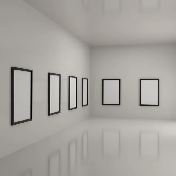 Paintings inside a gallery — Stock Photo, Image