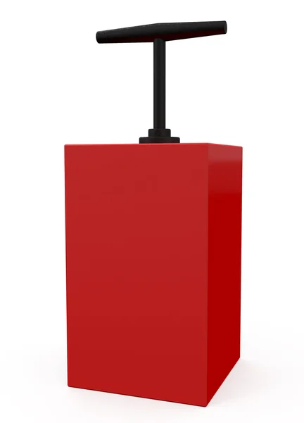 Ateşleyici kırmızı üzerine beyaz izole