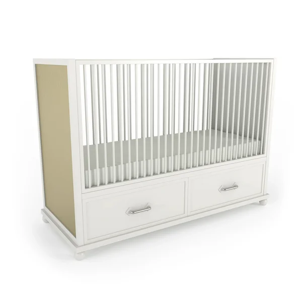 Cama infantil isolada em branco — Fotografia de Stock