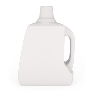 Çamaşırhane deterjan şişesi üzerinde beyaz izole