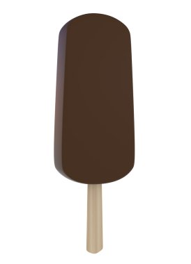 Çikolatalı dondurma dondurma üzerine beyaz izole.