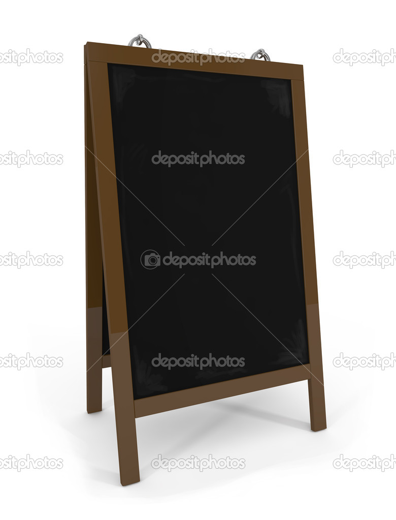 Empty menu board isolated on white