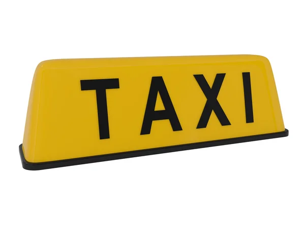 Taxi segno isolato su bianco — Foto Stock