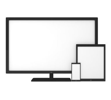 akıllı telefon, tablet pc ve monitör üzerinde boş ekranlar
