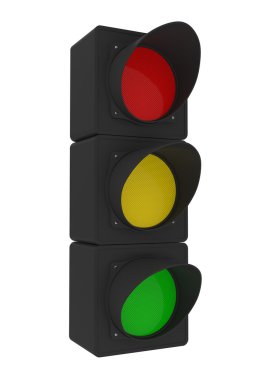 trafik ışığı beyaz - 3d illüstrasyon izole