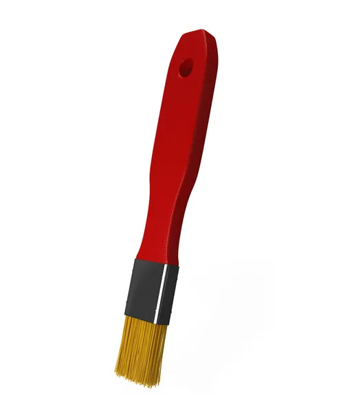 Beyaz izole kırmızı fırça — Stok fotoğraf