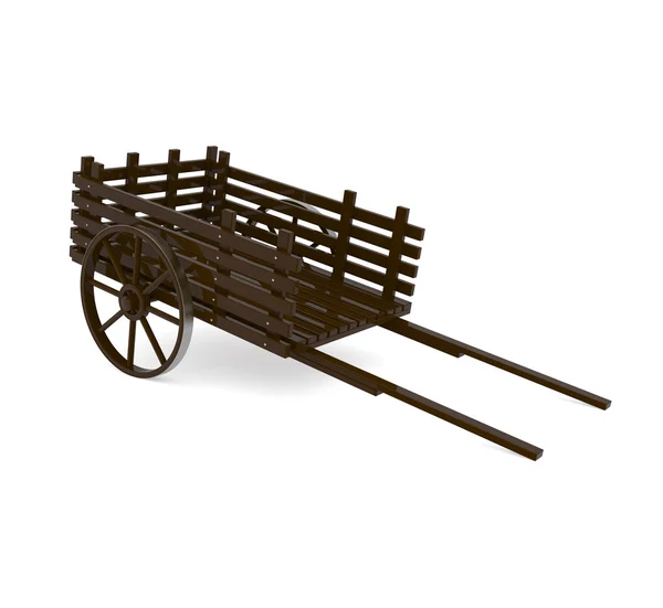 beyaz izole ahşap çekme sepeti