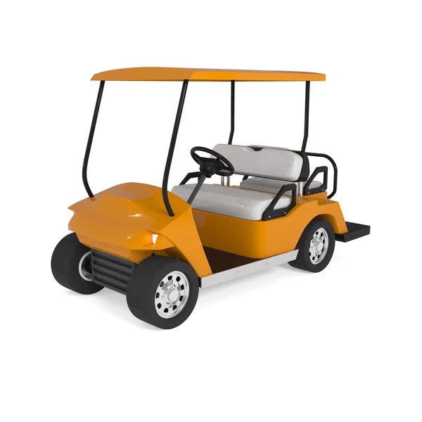 Orange Golf Cart Car изолирован на белом — стоковое фото