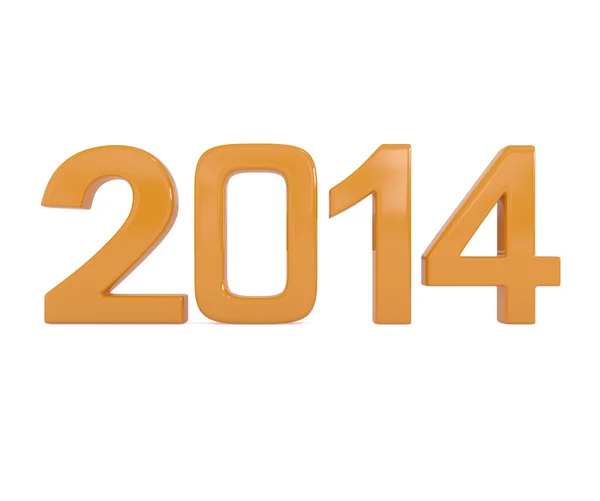 Orange Year 2014 sign isolated on white — Stock Photo, Image