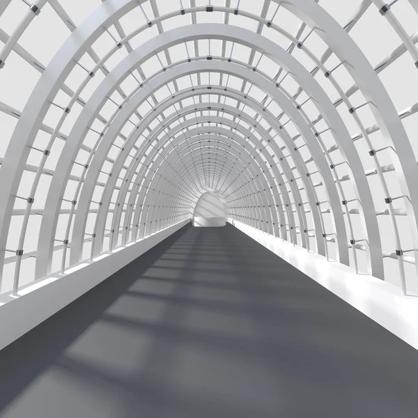 Beautiful interior rendering - Long Corridor — Stock Photo, Image